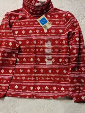 Covington Red Holiday Patterned Turtleneck